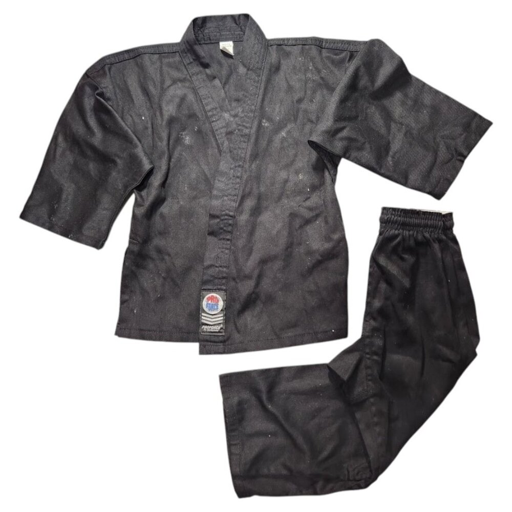 Black Martial Arts Uniform Karate Kids Toddler Size XS / S Pants Shirt  Approxim